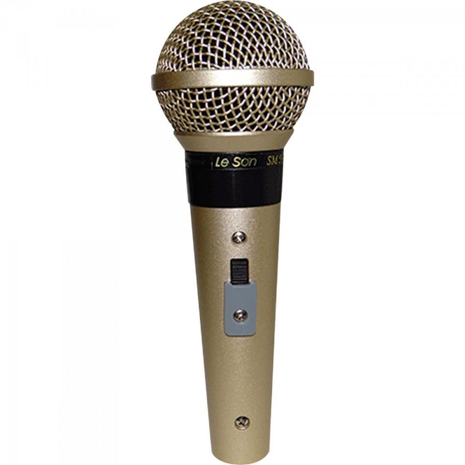 Microfone Profissional com Fio Cardioide Sm58 P4 Champanhe Leson