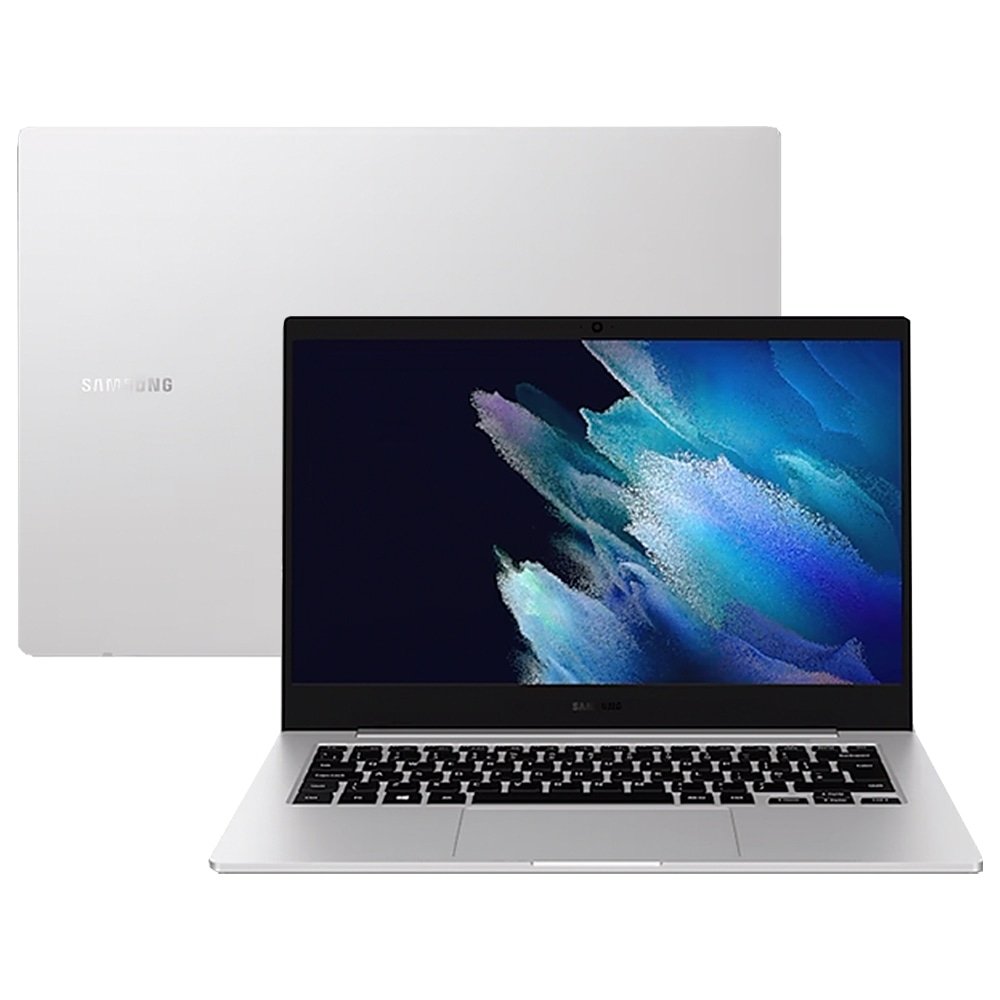 Notebook Samsung Book Go K06 - Tela de 14.0", Qualcomm Snapdragon 7C, 128GB, 4GB RAM, Windows 11, Prata