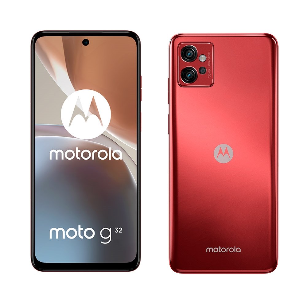 Smartphone Motorola Moto G32 Vermelho, Tela de 6.5"| 4G+Wi-Fi, And. 12, Câm. Tras. |50+8+2MP, Frontal de 16MP, 4GB RAM, 128GB