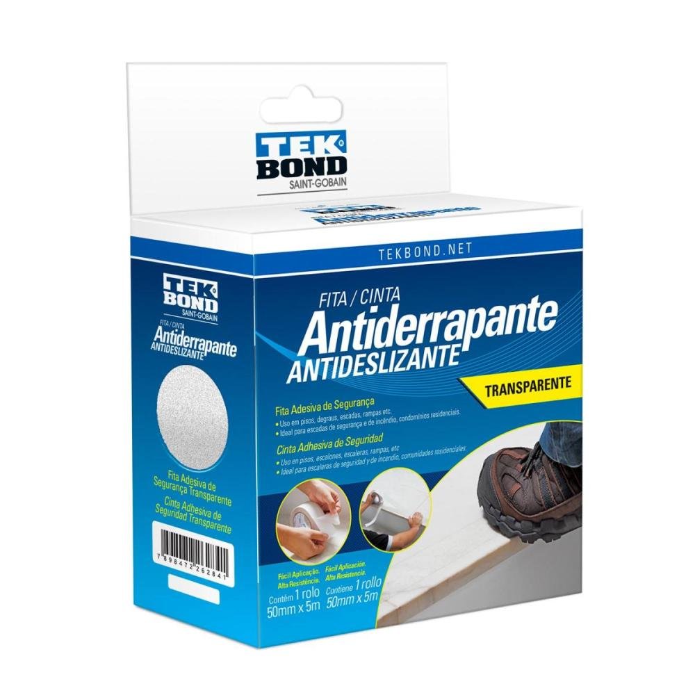 Fita Antiderrapante 50mm x 5m Transparente Tekbond