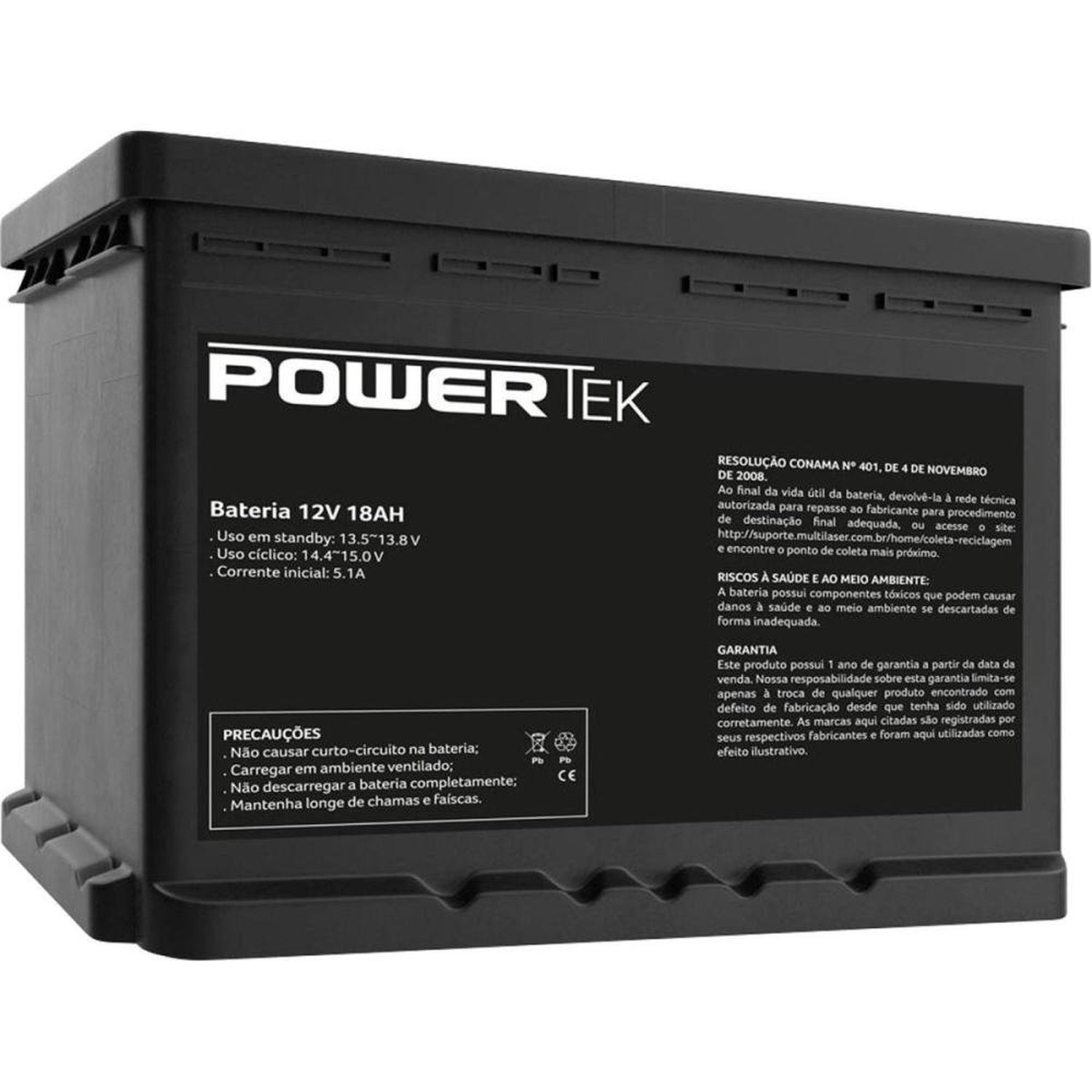 Bateria Powertek 12v18ah En017 Multilaser