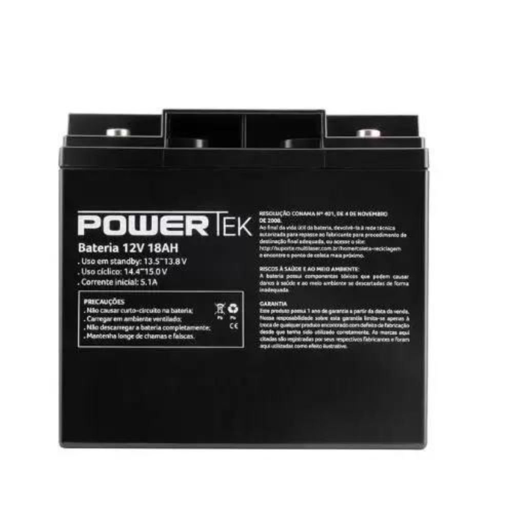 Bateria Powertek 12v18ah En017 Multilaser