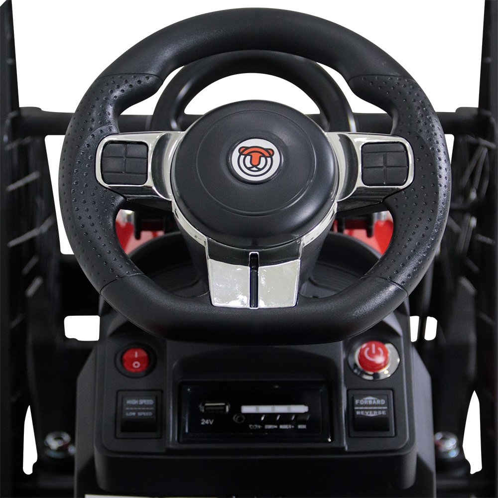Trator Elétrico Escavadeira e Retroescavadeira com Carreta Vermelho Bel