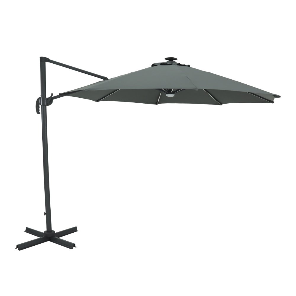 Ombrelone Suspenso Ferrara 100% Alumínio com Led Cinza Bel
