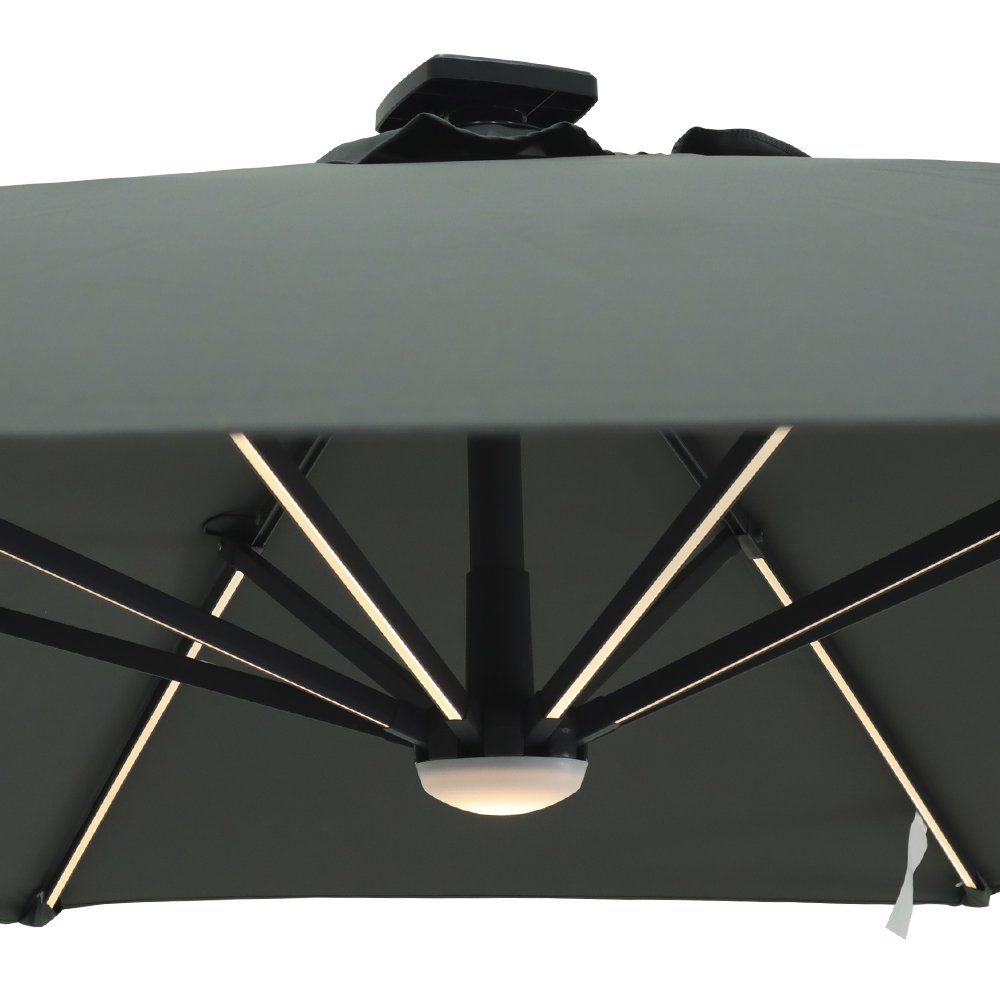 Ombrelone Suspenso Ferrara 100% Alumínio com Led Cinza Bel