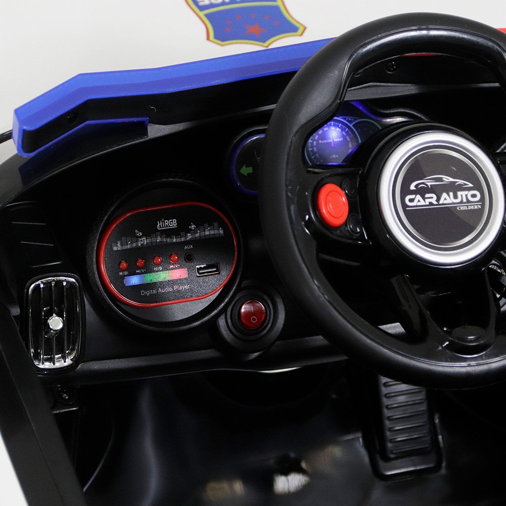 Carro Elétrico Drift Policia 12V Branco Bel
