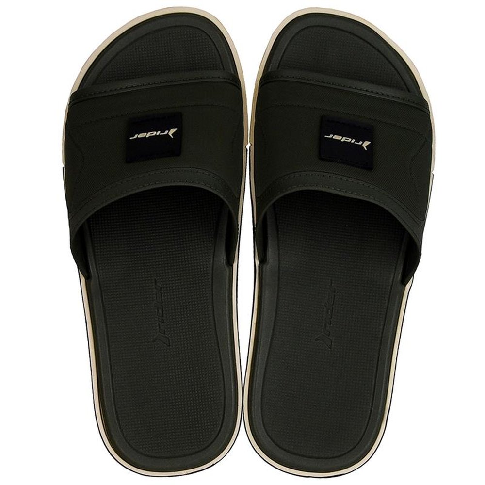 Chinelo Masculino Spin Slide Rider Bege - Verde - Grade com 12 pares