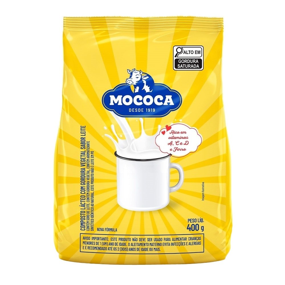 Leite em Pó Mococa Composto Lácteo Sachê 400g - Embalagem com 25 Unidades