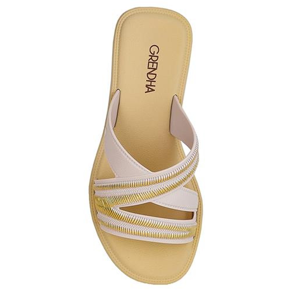 Sandalia Grendha Buriti Rafia Slide Bege - Grade com 12 pares