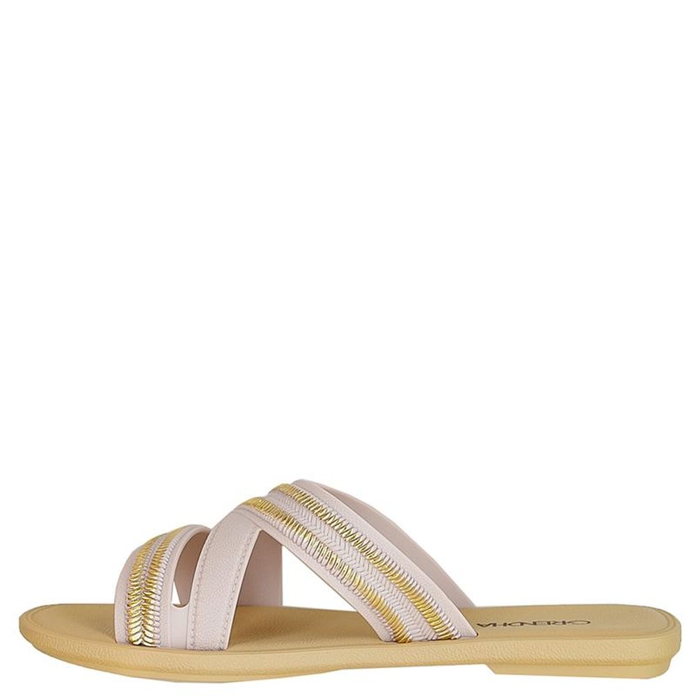 Sandalia Grendha Buriti Rafia Slide Bege - Grade com 12 pares