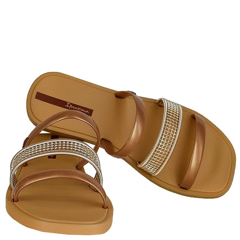 Chinelo Ipanema Seu Brilho Bege - Dourado - Grade com 12 pares