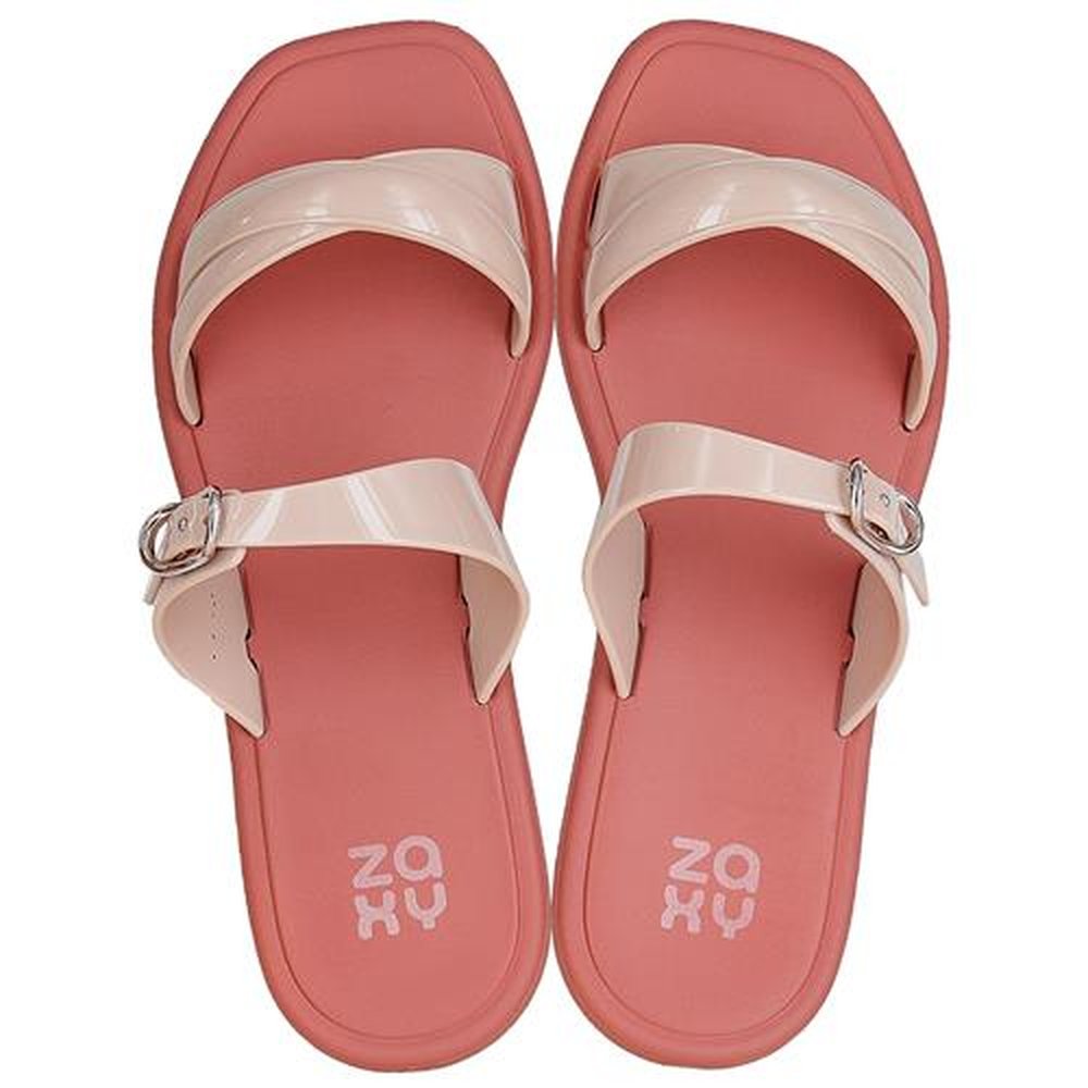 Sandalia Zaxy Envolver Slide Nude - Grade com 12 pares