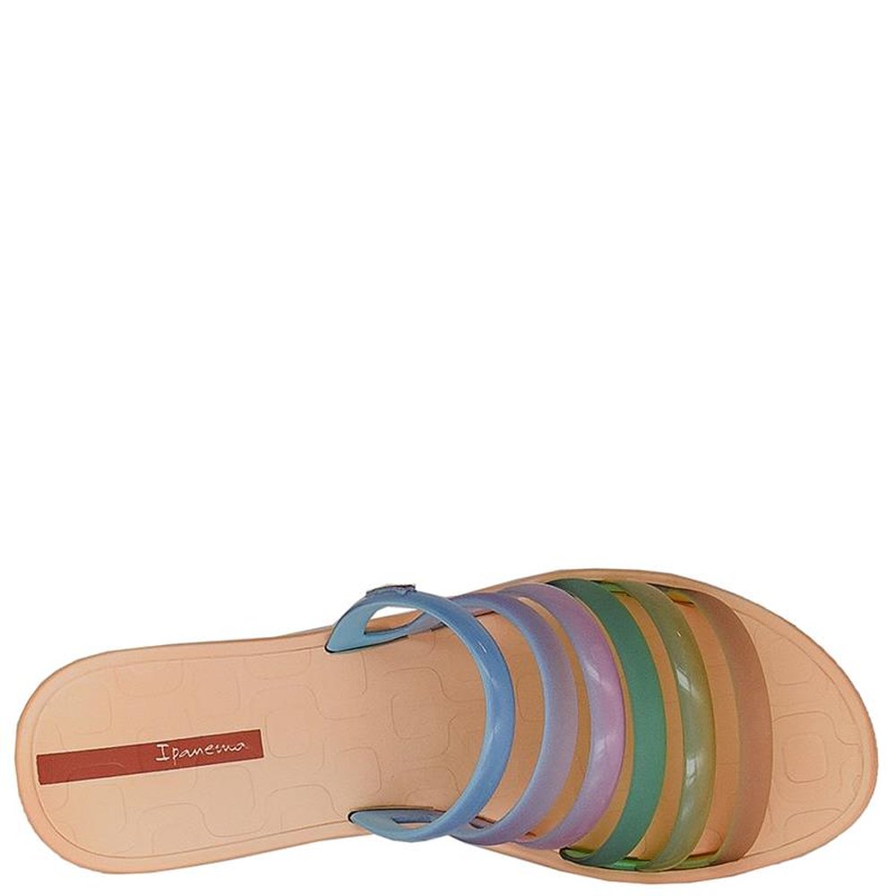 Chinelo Ipanema Multitiras Rainbow Bege - Azul - Grade com 12 pares