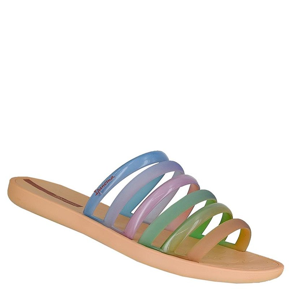 Chinelo Ipanema Multitiras Rainbow Bege - Azul - Grade com 12 pares