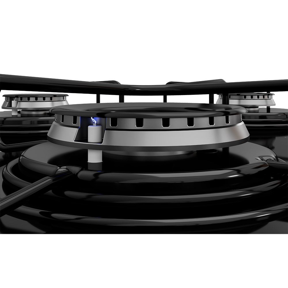 Cooktop a Gás 5 Bocas Itatiaia Essencial - Mesa de Vidro Temperado, Preto, Bivolt