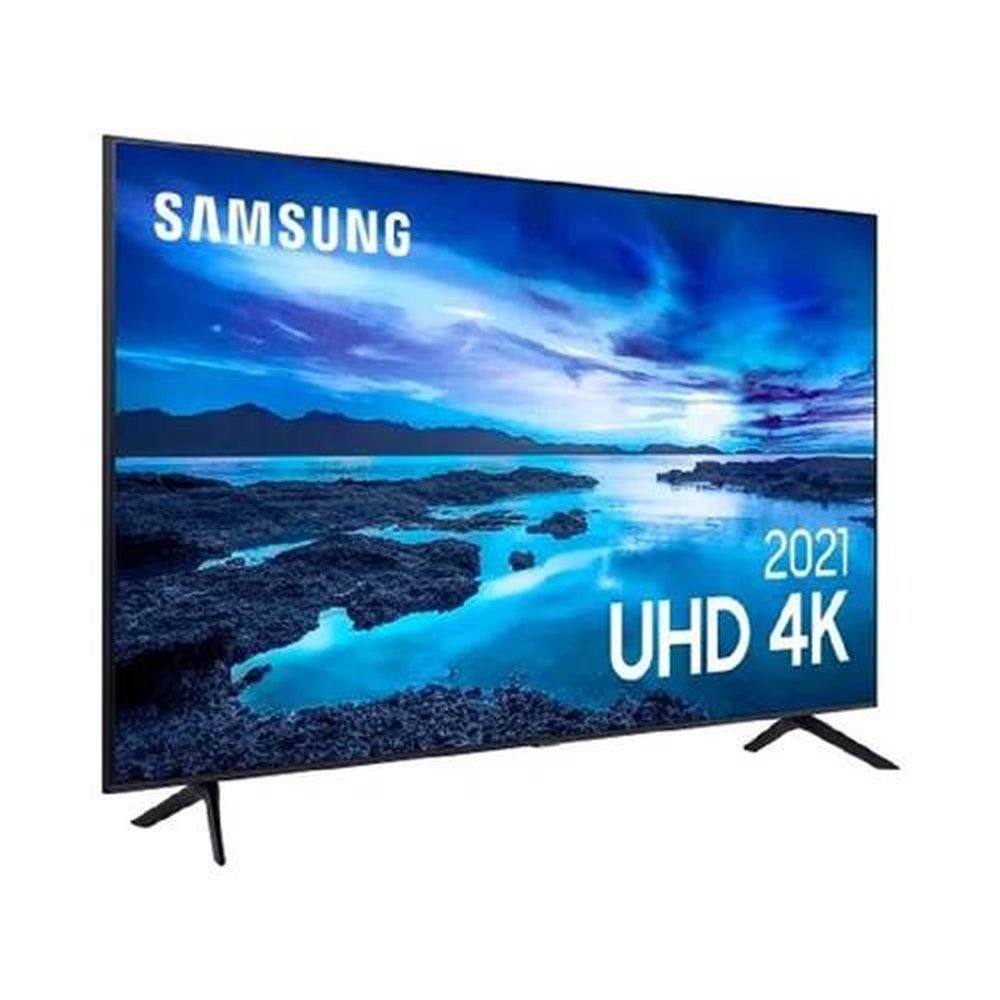 Smart Tv 60" Samsung Uhd 4K 60Au7700, Processador Crystal 4K, Tela Sem Limites, Visual Livre De Cabos, Alexa Built In, Controle Único