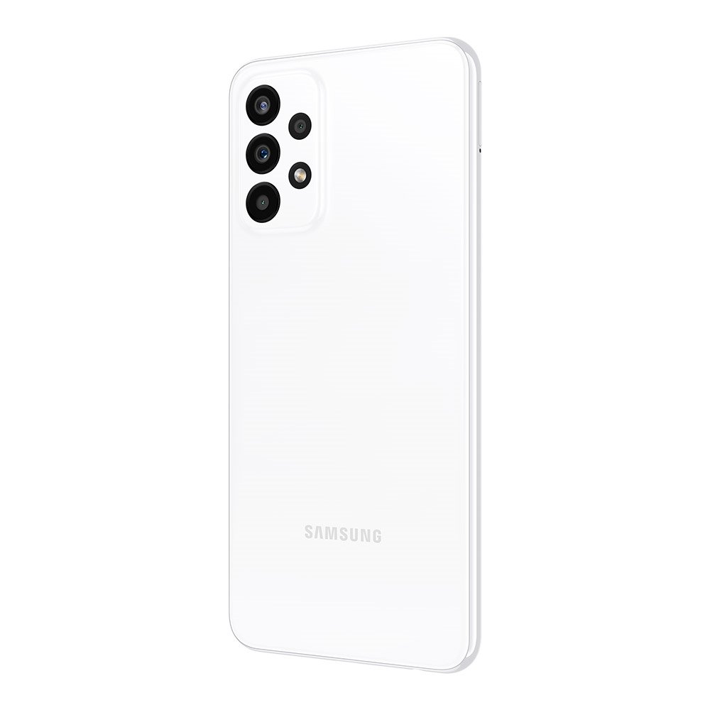 Smartphone Samsung Galaxy A23 Branco, Tela de 6.6", 5G+Wi-Fi+NFC, And. 13, Câm. Tras. 50+5+2+2MP, Frontal 8MP, 4GB RAM, 128GB