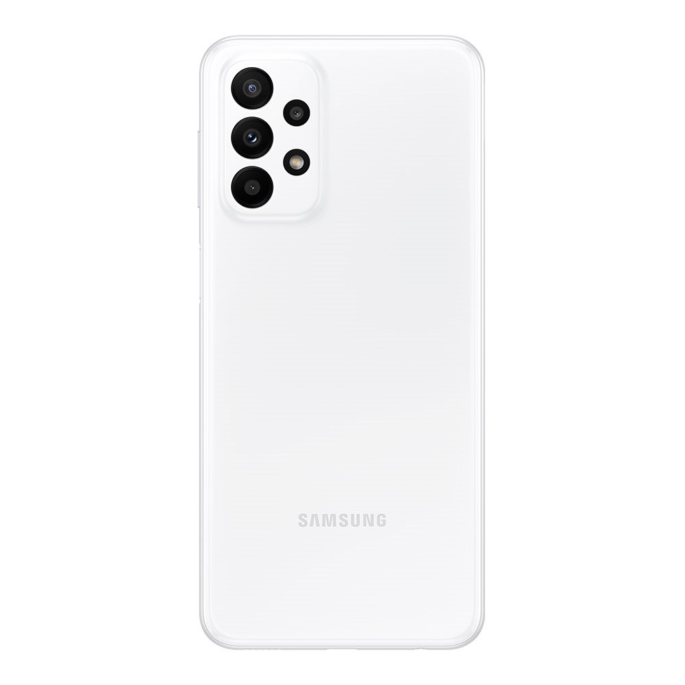 Smartphone Samsung Galaxy A23 Branco, Tela de 6.6", 5G+Wi-Fi+NFC, And. 13, Câm. Tras. 50+5+2+2MP, Frontal 8MP, 4GB RAM, 128GB
