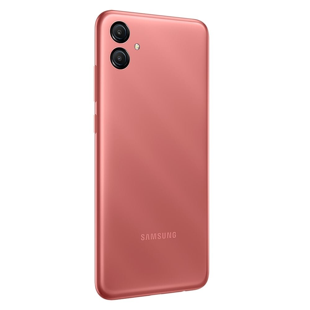 Smartphone Samsung Galaxy A04E, Cobre, Tela 6.5", 4G+Wi-Fi, Android 12, 2 Câm Traseira  13+2MP, Câm Frontal 5MP, 64GB