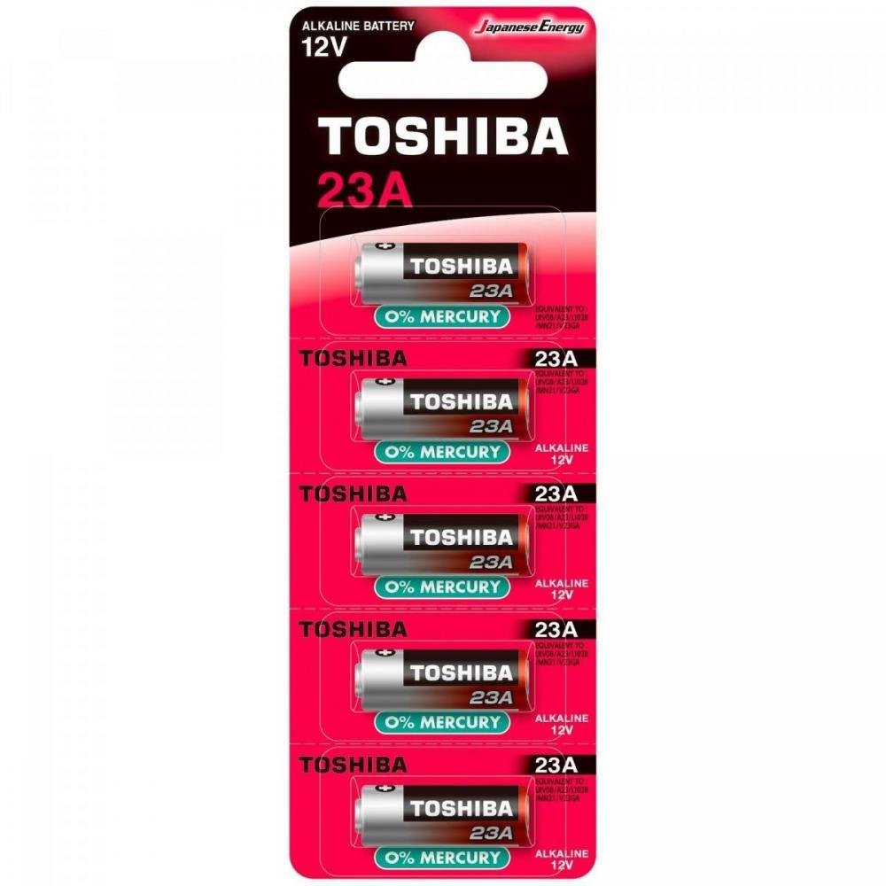 Pilha Alcalina 12V 23A Toshiba - Cartela com 5 pilhas