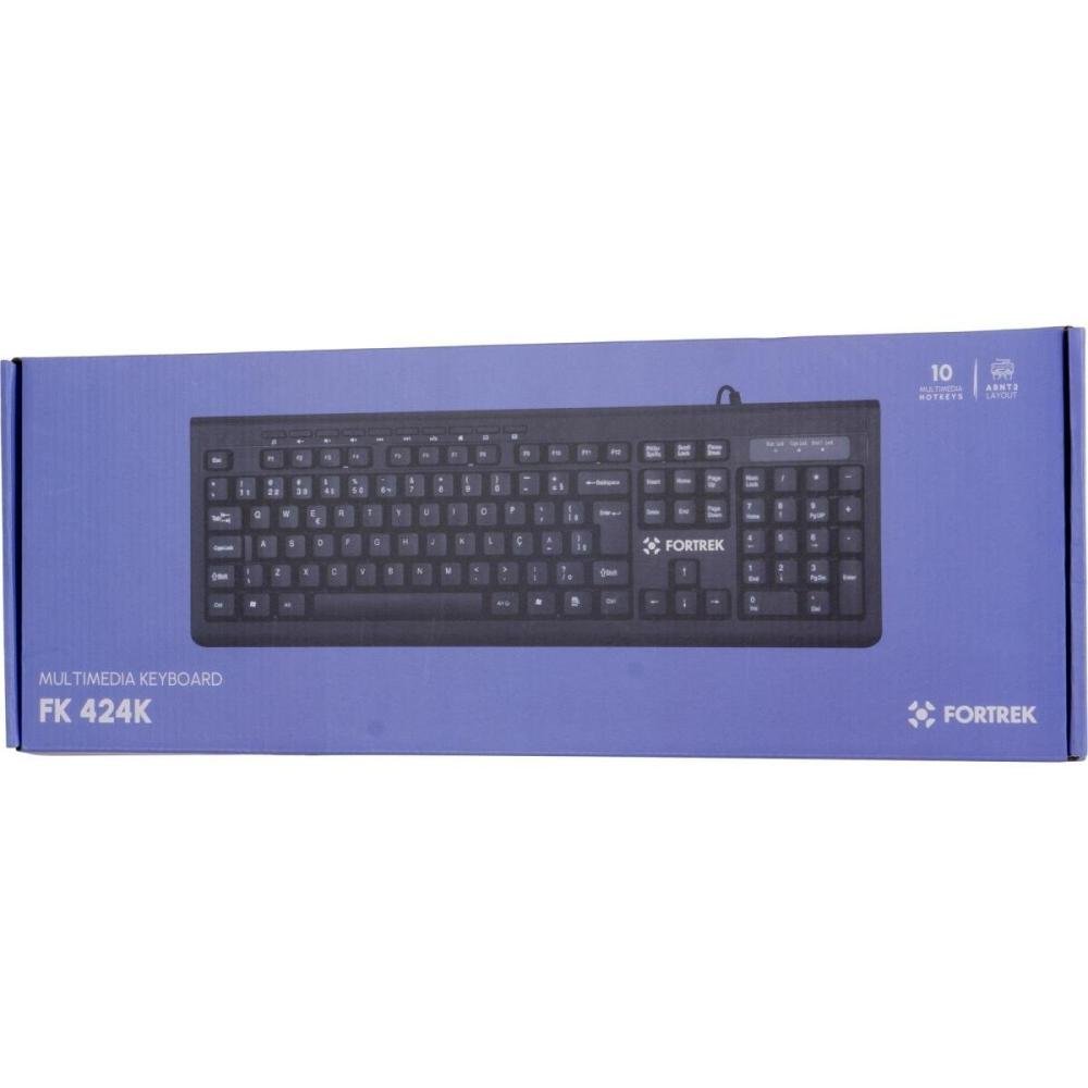 Teclado Multimidia Fortrek MKL-101 Preto FK 424K