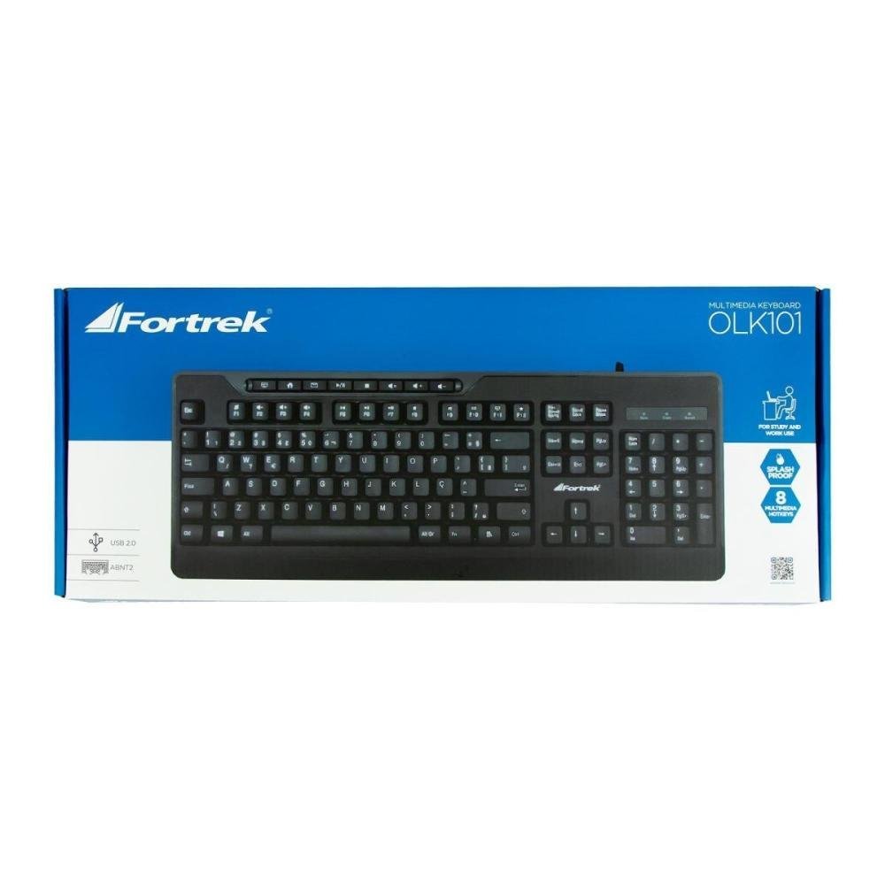 Teclado Multimidia Fortrek OLK101 Preto FK 423K