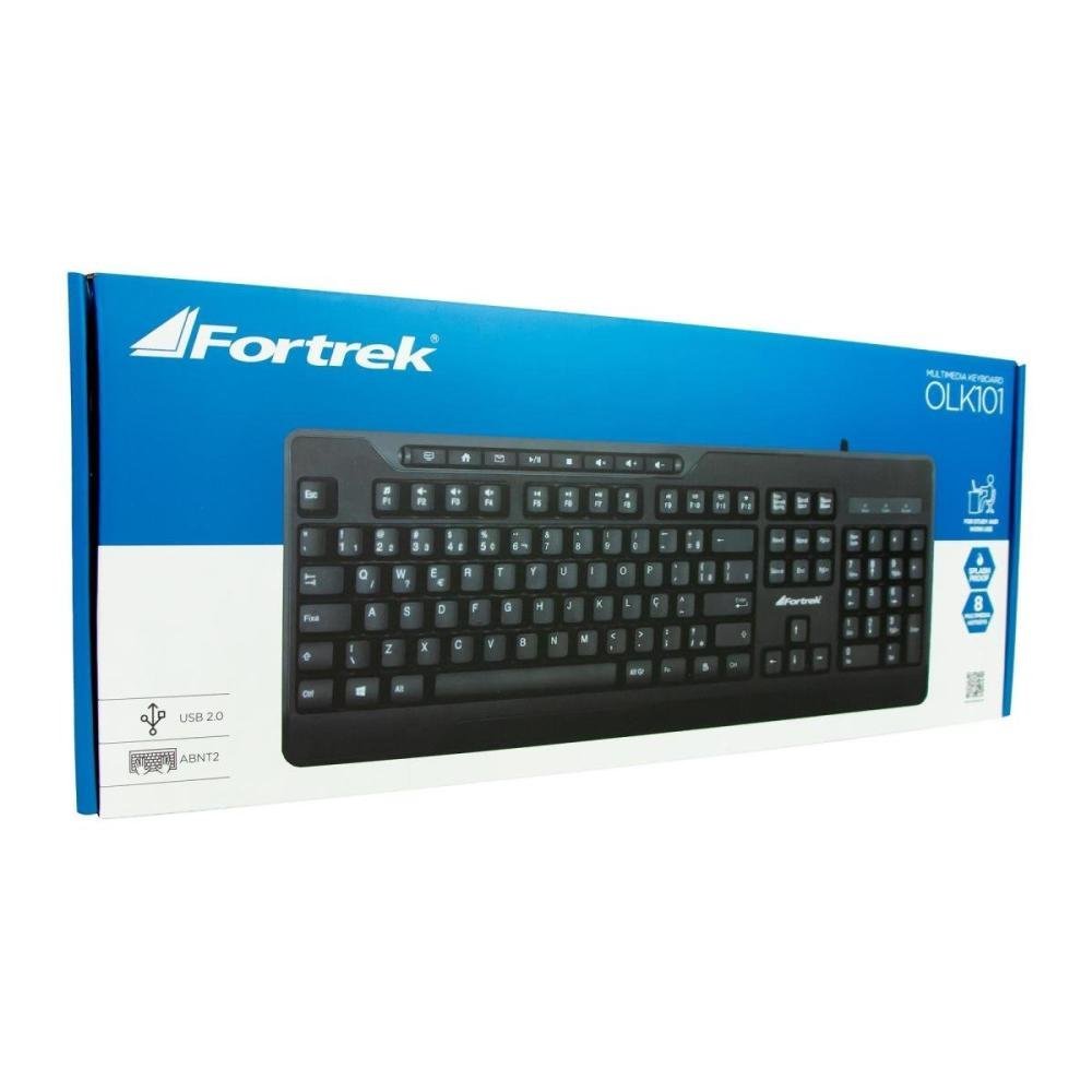 Teclado Multimidia Fortrek OLK101 Preto FK 423K