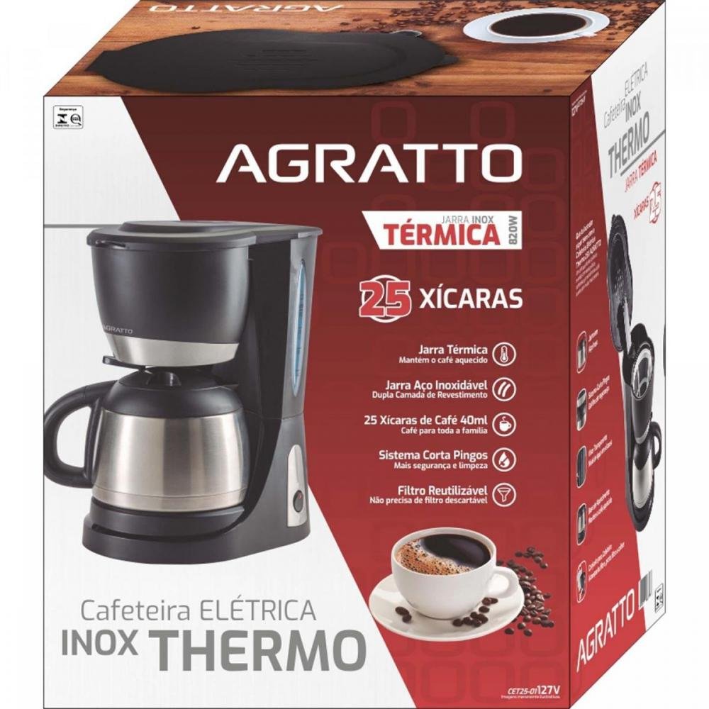 Cafeteira Eletrica Agratto Thermo 25X Inox 127v