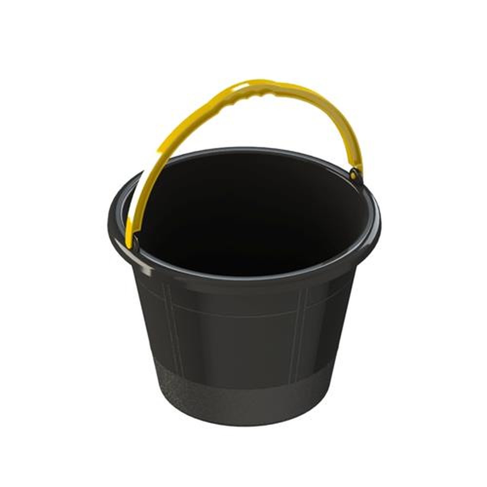 Balde Para Concreto 12l Com Encaixe Para Mão Preto