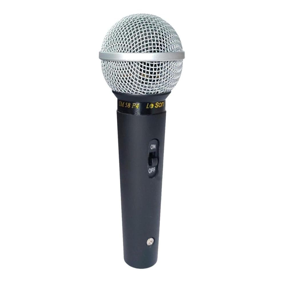 Microfone Profissional Sm58 P4 Clássico Leson