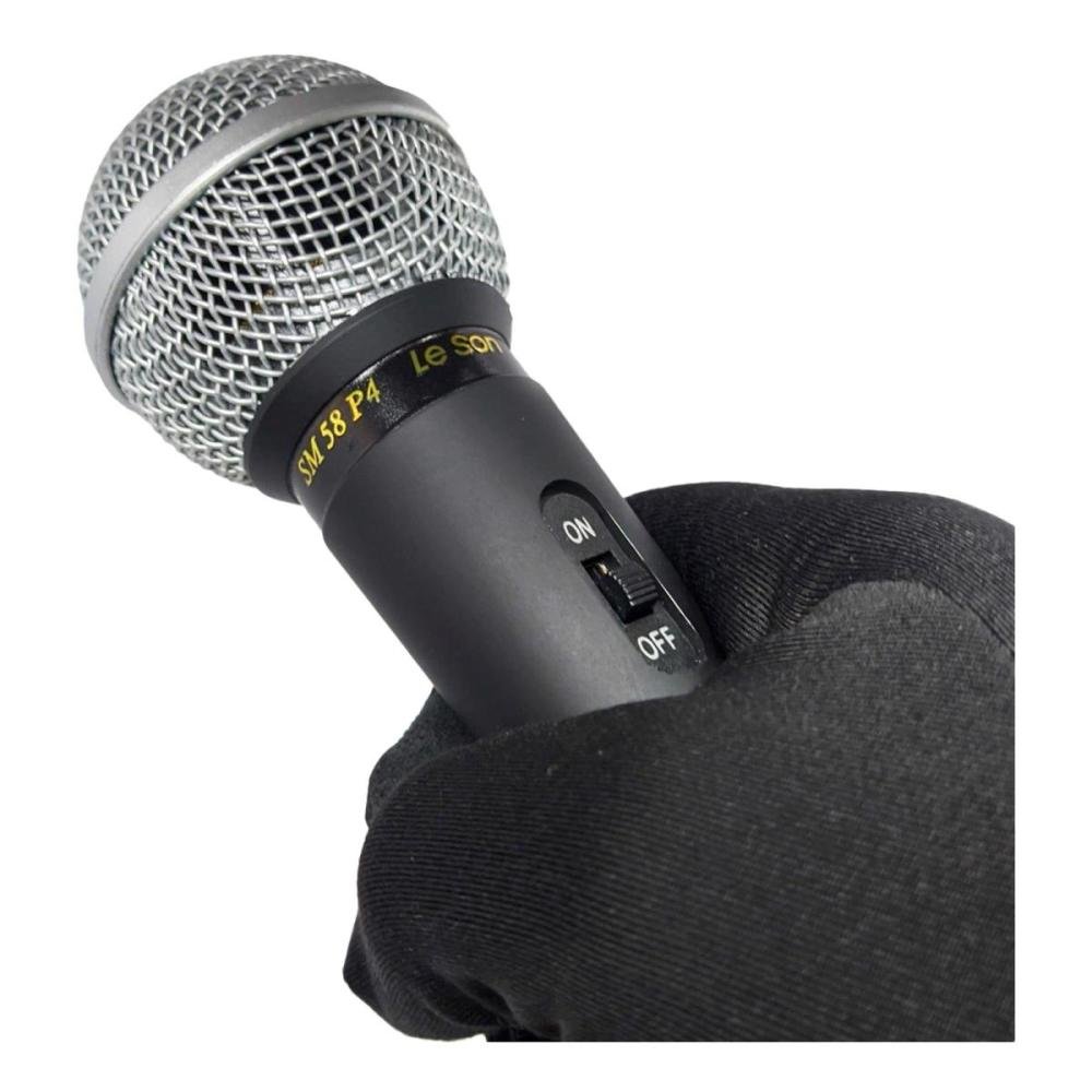 Microfone Profissional Sm58 P4 Clássico Leson