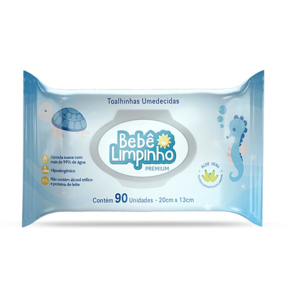 Toalha Umedecida Bebe Limpinho 90 Unidades