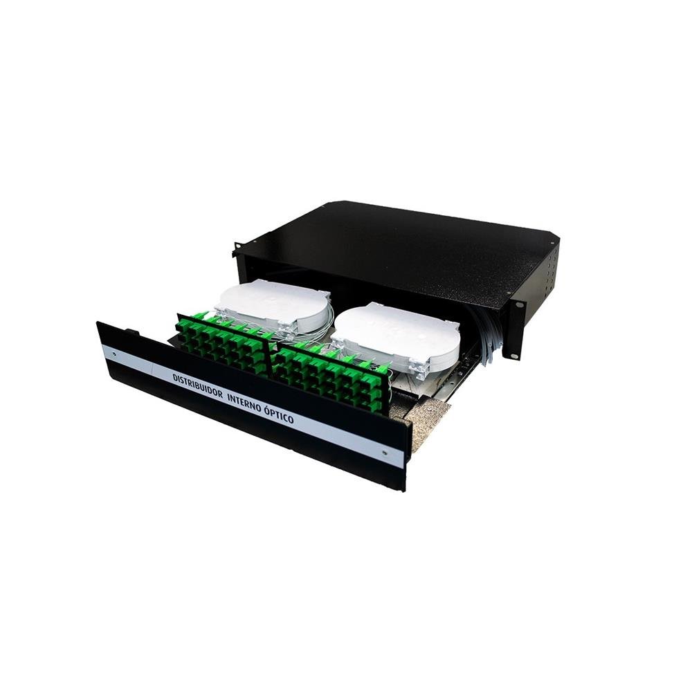 Distribuidor Interno Óptico 48 Fibras SM 9 SC APC Preto