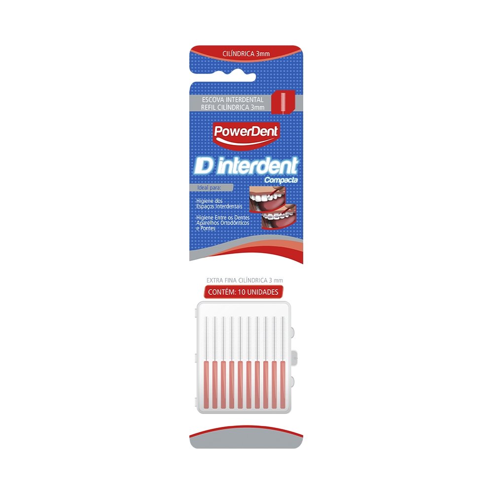 Escova Interdental Powerdent Cilindrica Extra Fina 10unidade