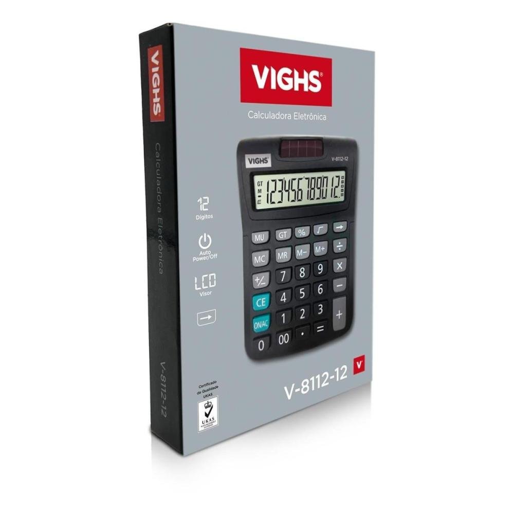 Calculadora de Mesa 12 Dígitos V-8112-12 Vighs