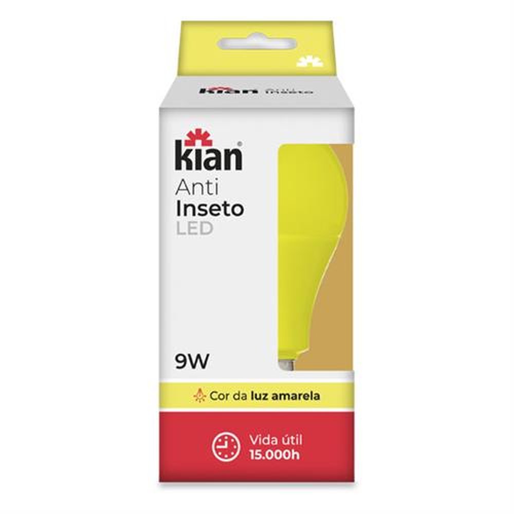 Lâmpada Led Anti-Inseto 9W Luz Amarela Bivolt Kian