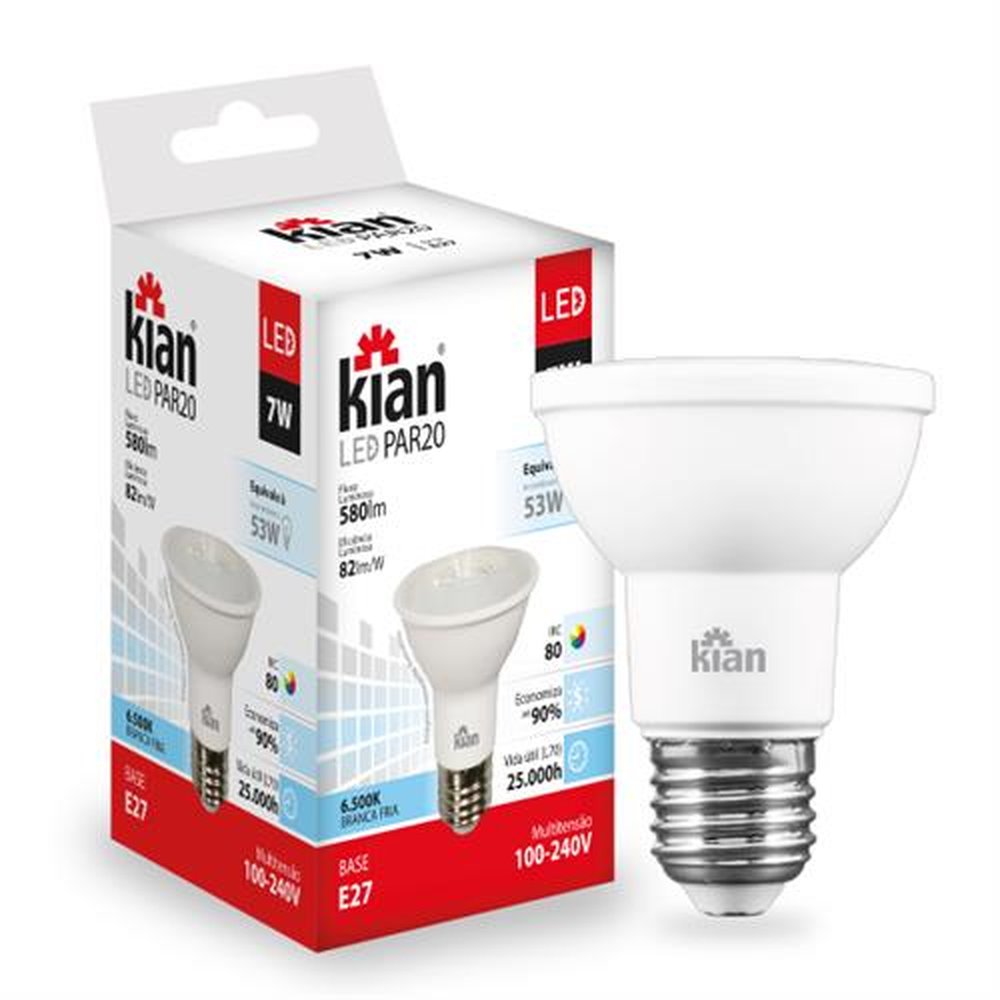 Lampada Led PAR20 Kian 7W 6500K Bivolt