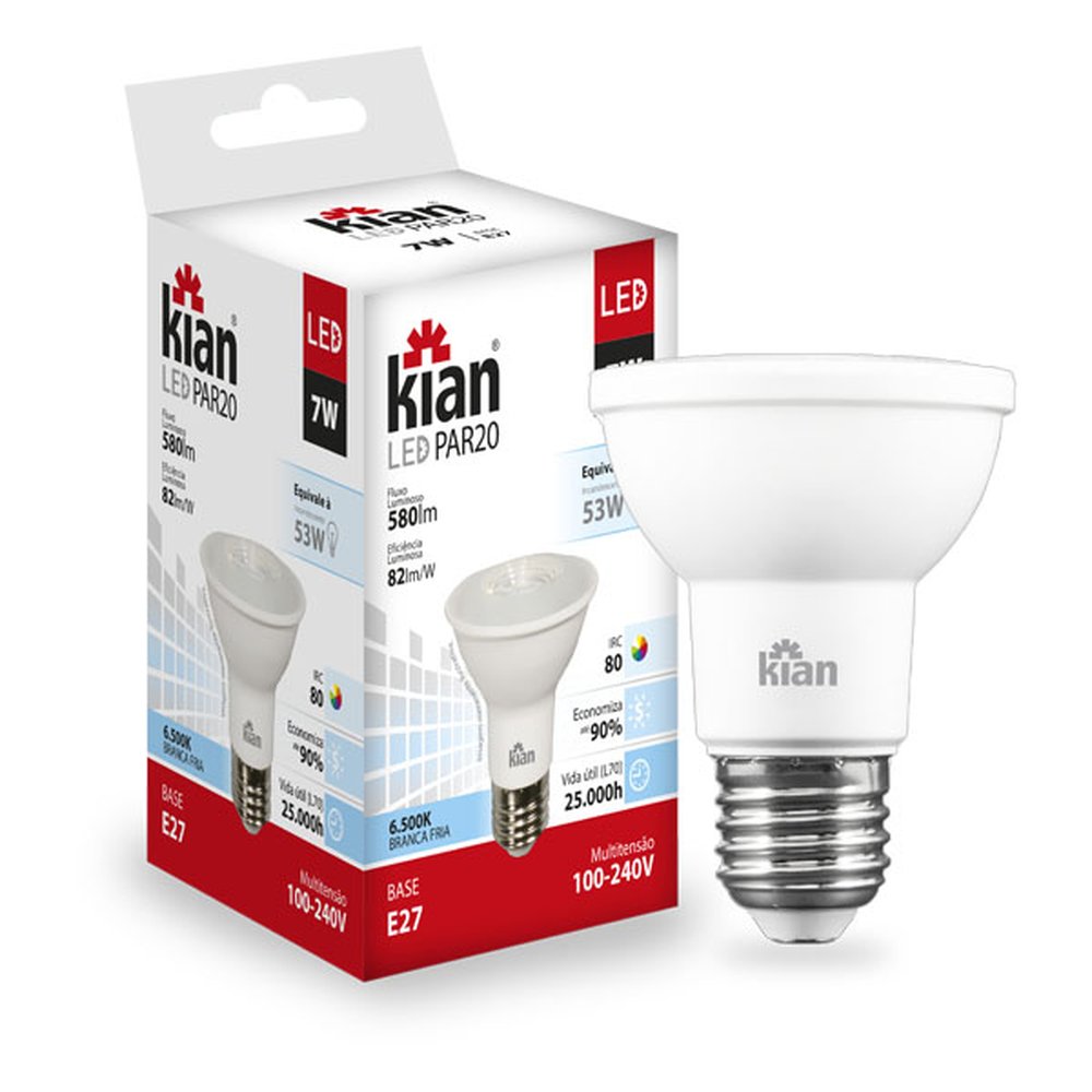 Lampada Led PAR20 Kian 7W 6500K Bivolt