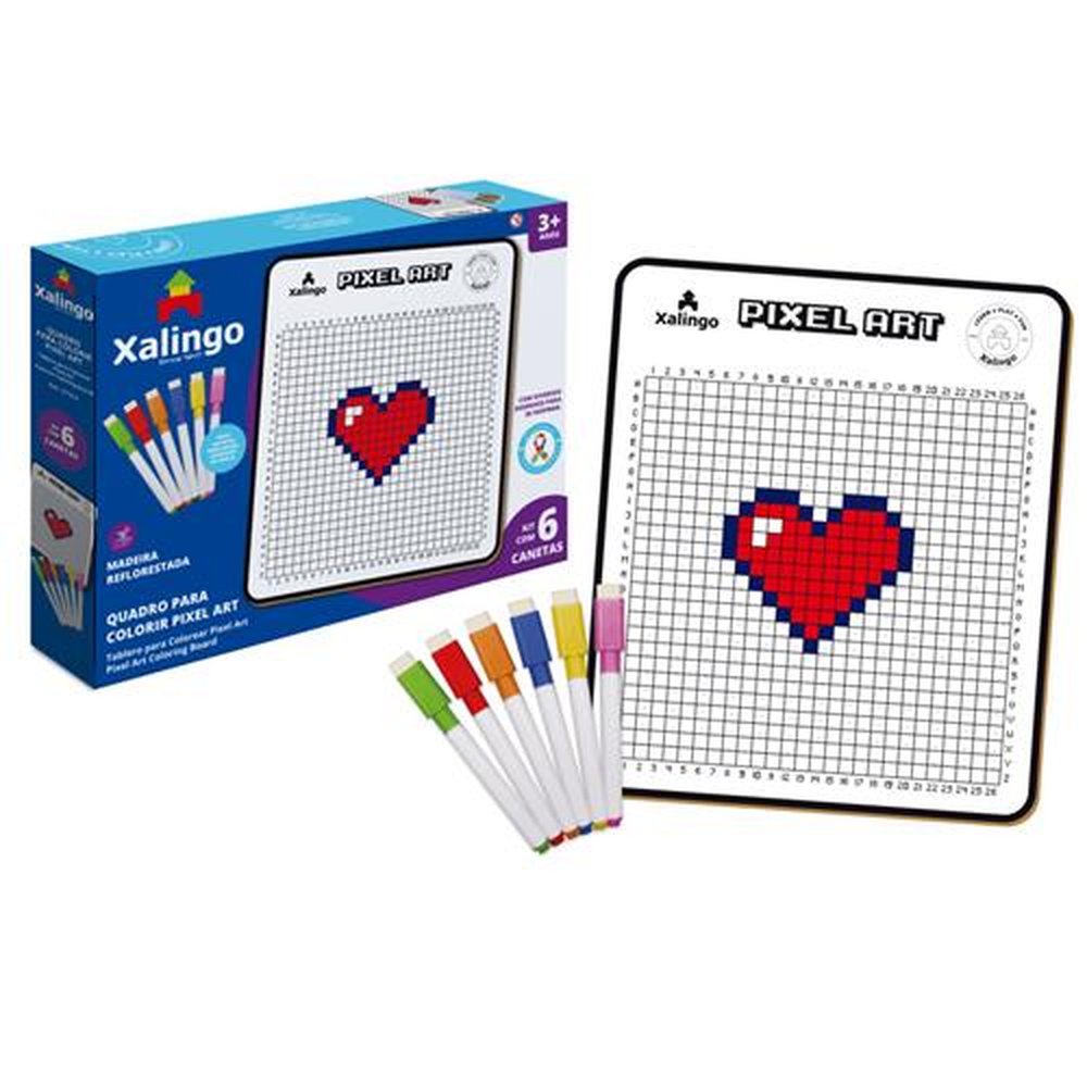 Quadro Xalingo Pixel Art Para Colorir