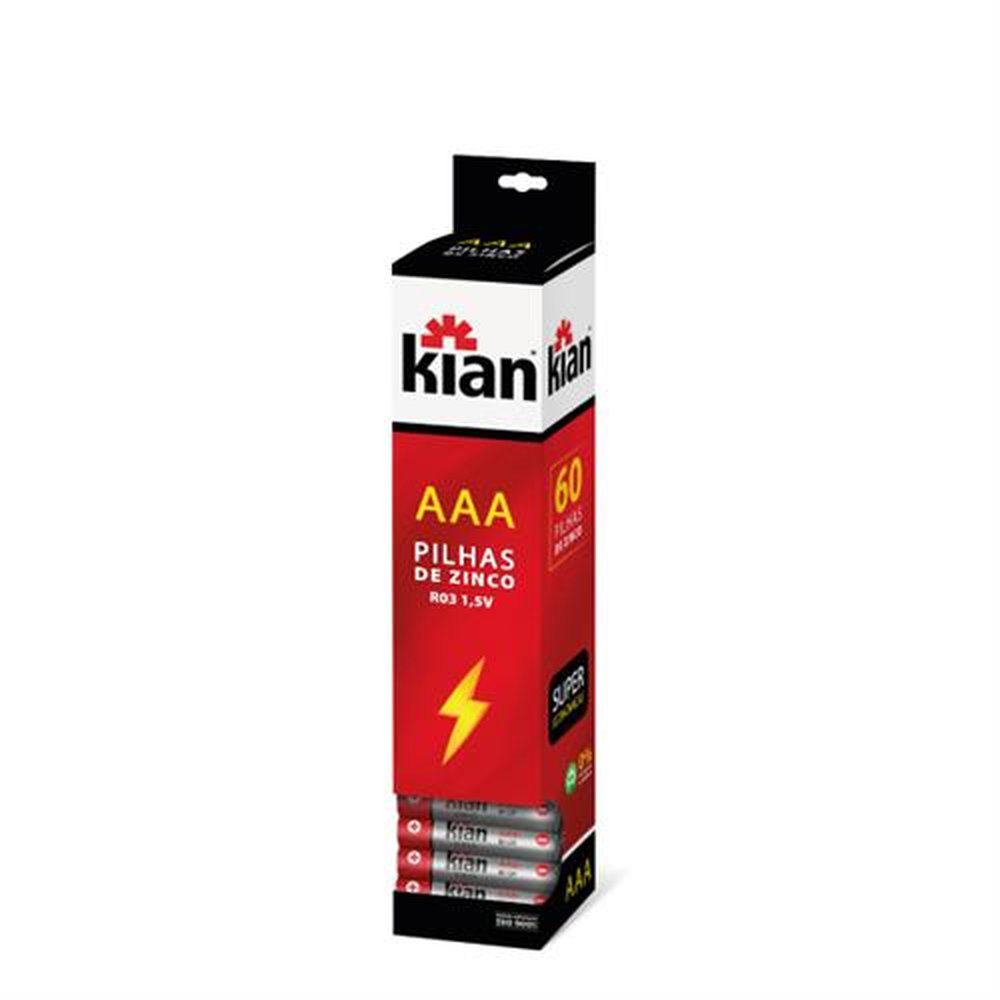 Pilha Zinco AAA - Box Com 60 Kian