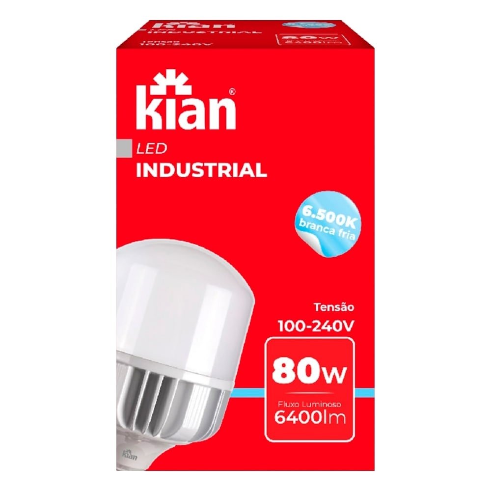 Lâmpada Led Kian Industrial Bulbo T 80W E27 6,5K