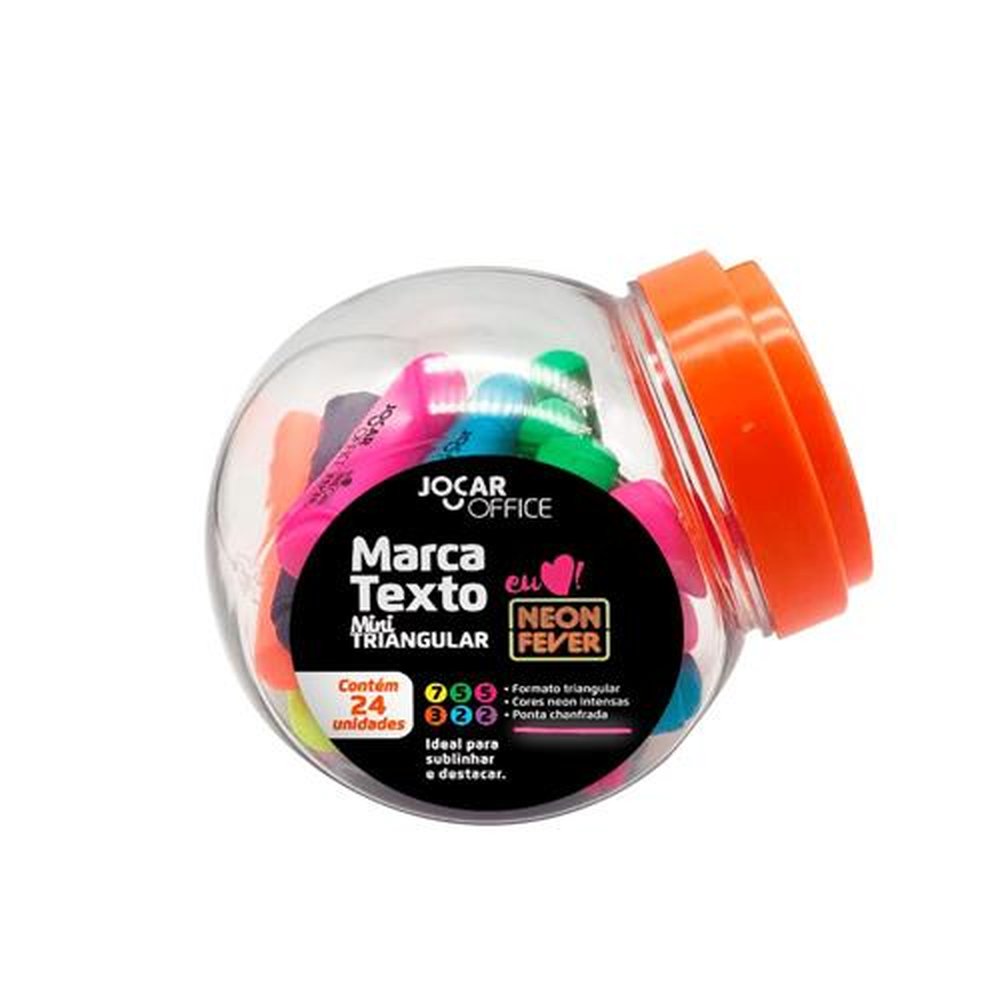 Marca Texto Triangular Mini Cores Ponta Chanfrada Jocar Leonora 96144
