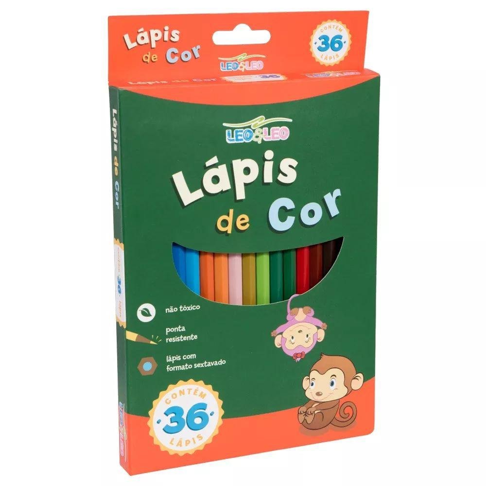 Lapis Cor Resistente Sextavado Flex 36 Cores Leo&leo