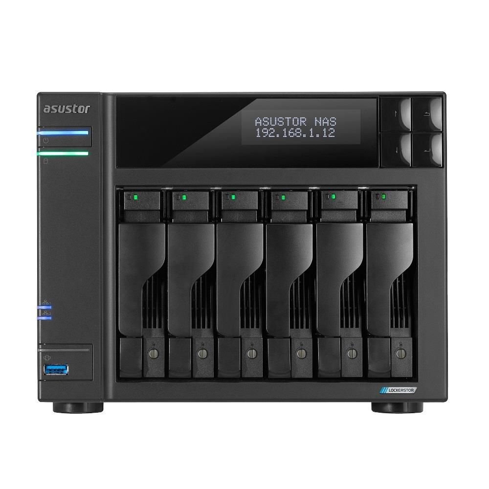 Storage Asustor 6-Baias As6706t - Celeron N5105 2.0Ghz (Quad-Core), 8Gb Ddr4, 4 X M.2 Slots, 2 X 2.5 Gigabit, Torre