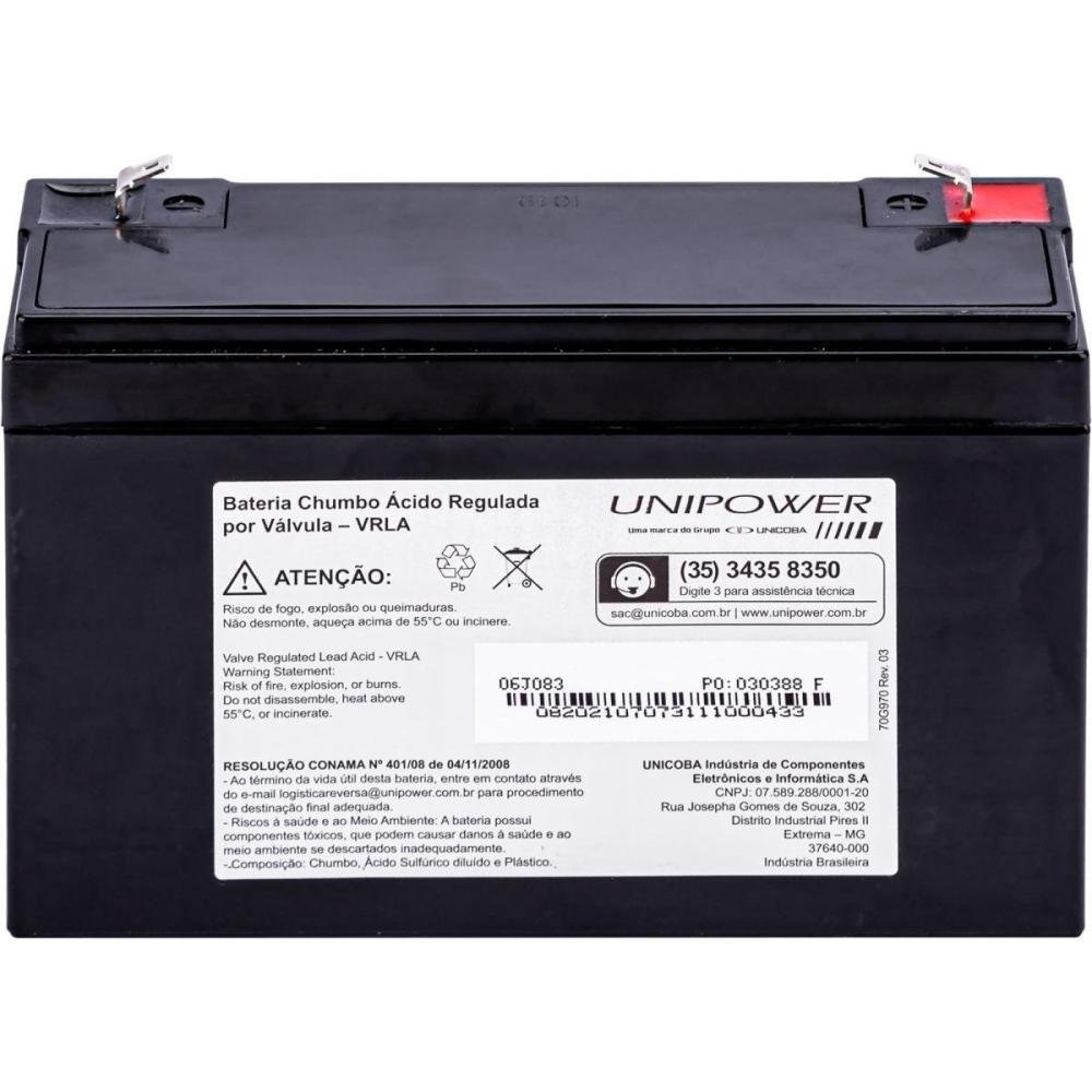 Bateria Estacionária Selada 6v/12a Vrla Up6120 Unipower
