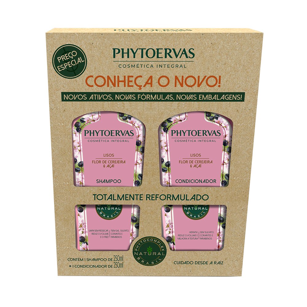 Kit Shampoo e Condicionador Phytoervas Lisos 250ml