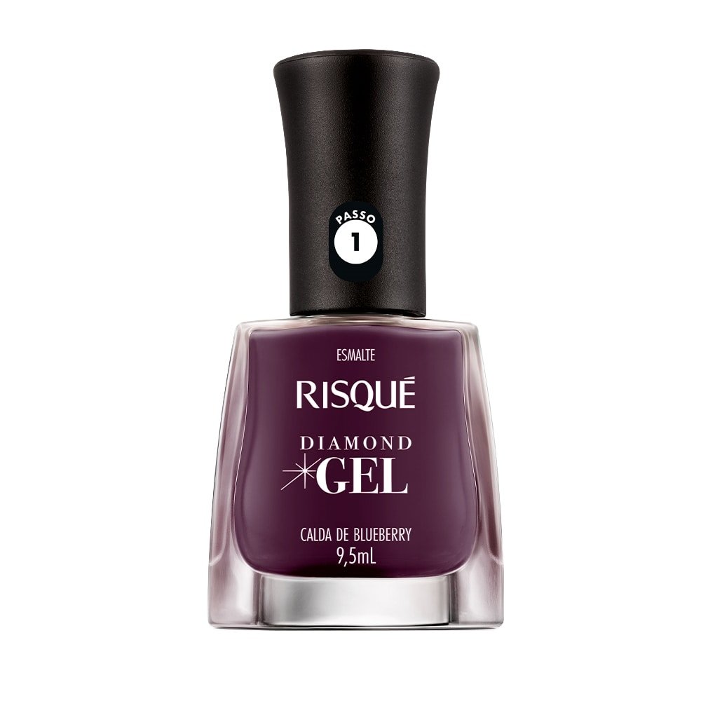 Esmalte Risqué Diamond Gel Calda de Blueberry Cremoso Avulso 9,5ml
