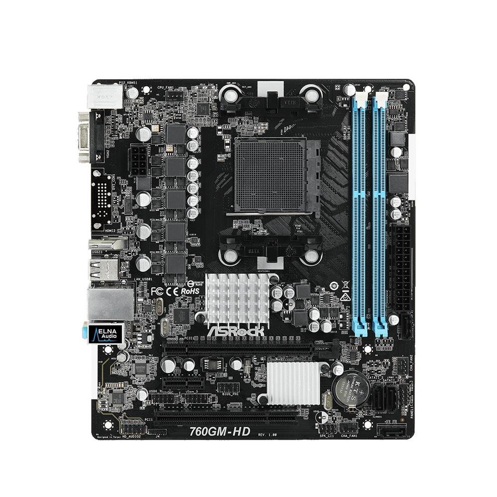 Placa Mãe ASRock 760GM-HD AMD AM3+ mATX DDR3