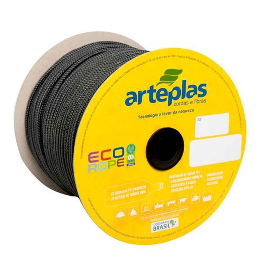 Corda Eco Rope 03mm Preta com 400m