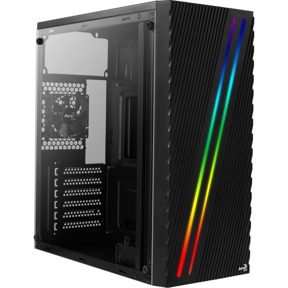 Gabinete Gamer Aerocool Streak Preto Rgb Lateral Acrílico Un.Venda: Pc/1
